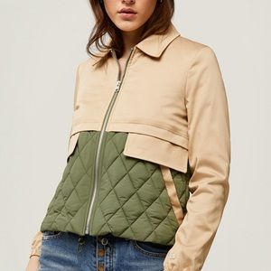 Soia & Kyo Mixed Media Bomber Jacket